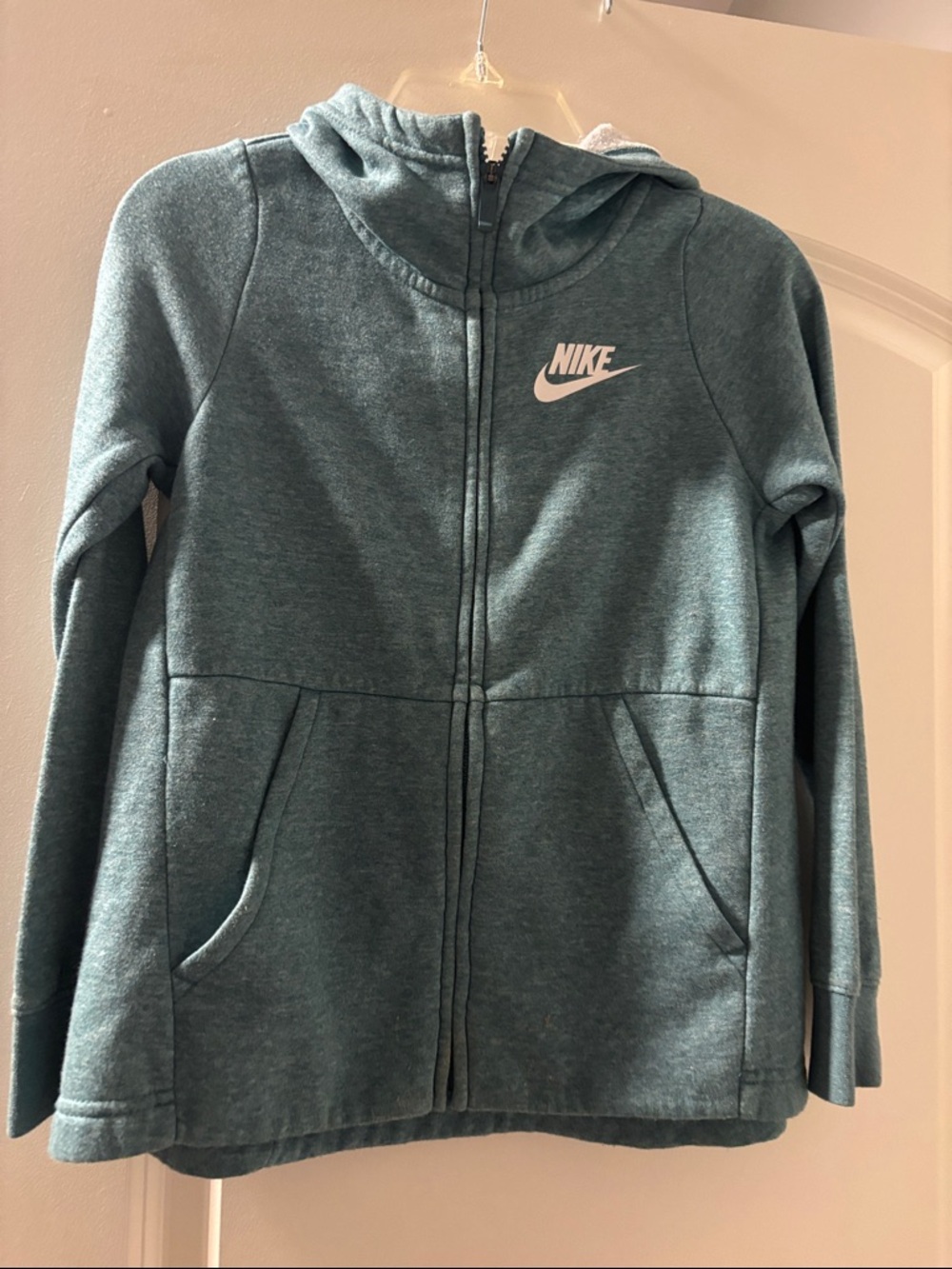 Nike Kids Teal Full-Zip Hoodie Jacket with Swoosh